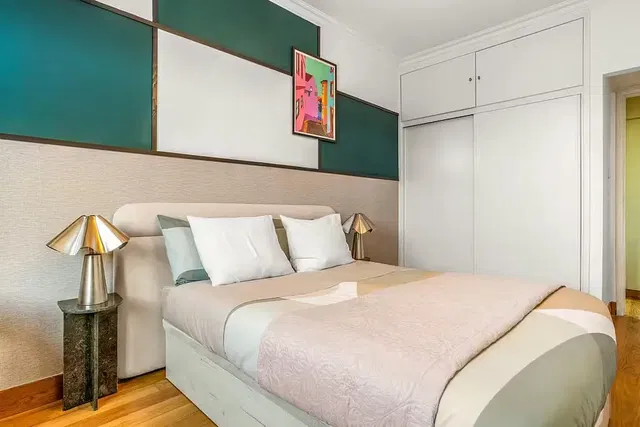 Kitchen; kitchen appliances, wood floor, natural light, modern style