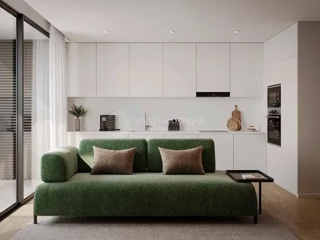 Kitchen; kitchen appliances, wood floor, natural light, modern style