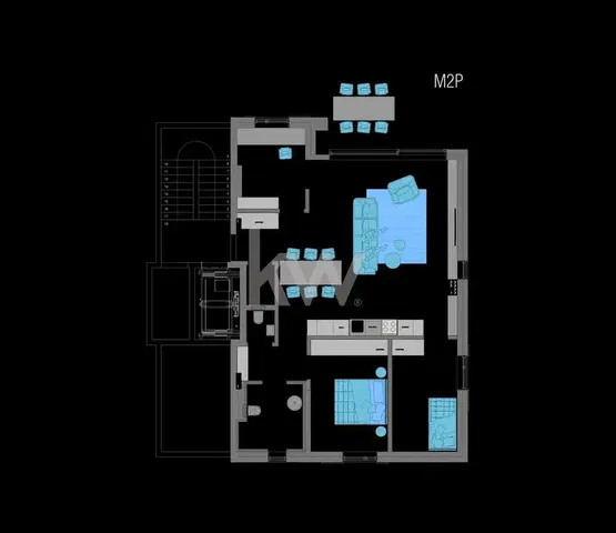 Keuken; keukenapparatuur, houten vloer, natuurlijk licht, moderne stijl