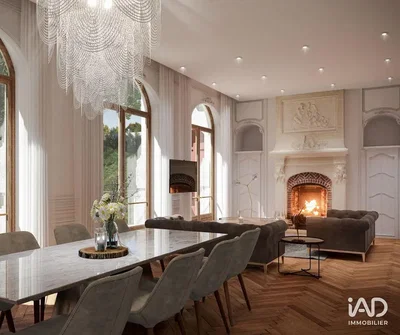 Salón; suelo de madera, luz natural, estilo moderno