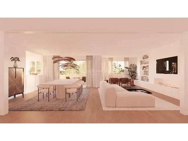 Kitchen; kitchen appliances, wood floor, natural light, modern style