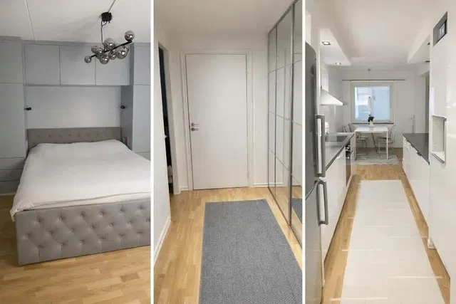 Cuisine; électroménager, carrelage, lumière naturelle, style moderne