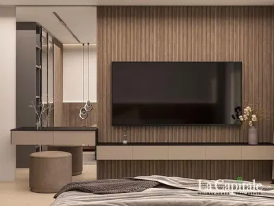 Living room; wood floor, natural light, modern style