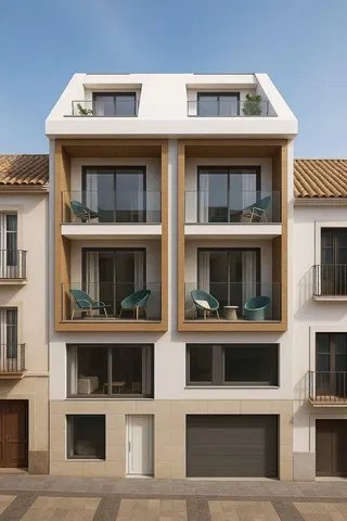 Woonkamer; houten vloer, natuurlijk licht, moderne stijl