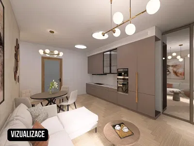 Obývací pokoj; dřevěná podlaha, přirozené světlo, moderní styl