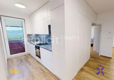 Kitchen; kitchen appliances, wood floor, natural light, modern style