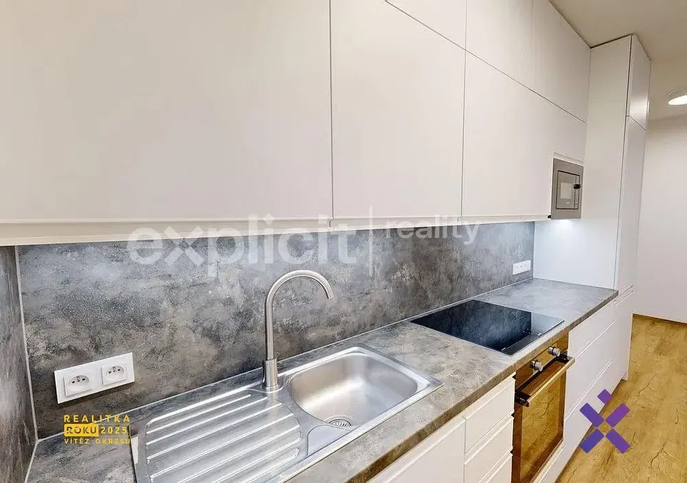 Kitchen; kitchen appliances, wood floor, natural light, modern style