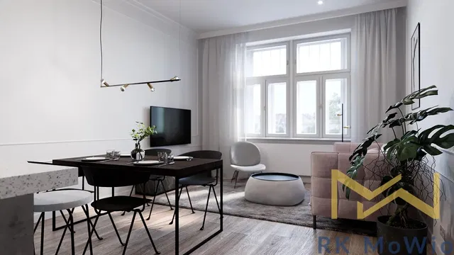 Kuchnia; sprzęt kuchenny, podłoga drewniana, światło dzienne, styl nowoczesny