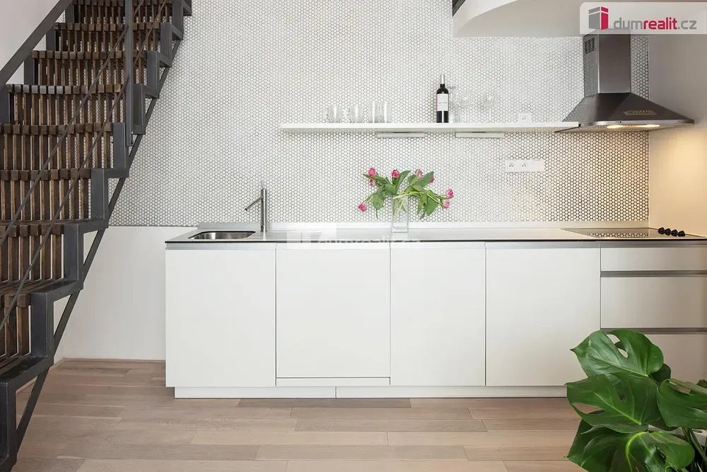 Cuisine; électroménager, parquet, lumière naturelle, style moderne