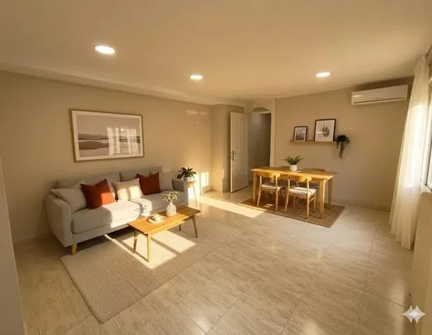 Cocina; electrodomésticos, suelo de madera, luz natural, estilo moderno