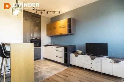 Kuhinja; kućanski aparati, drveni pod, prirodna svjetlost, moderan stil