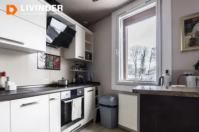 Kuchnia; sprzęt kuchenny, podłoga drewniana, światło dzienne, styl nowoczesny