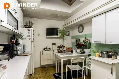 Kuchyně; kuchyňské spotřebiče, dřevěná podlaha, přirozené světlo, moderní styl