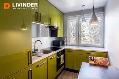 Mutfak; mutfak aletleri, ahşap zemin, doğal ışık, modern stil