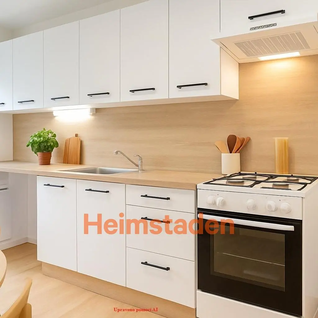 Cuisine; électroménager, parquet, lumière naturelle, style moderne