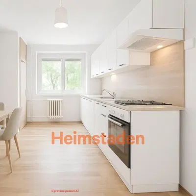 Cuisine; électroménager, parquet, lumière naturelle, style moderne