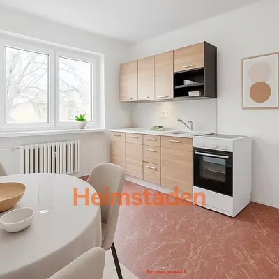 Kitchen; kitchen appliances, wood floor, natural light, modern style