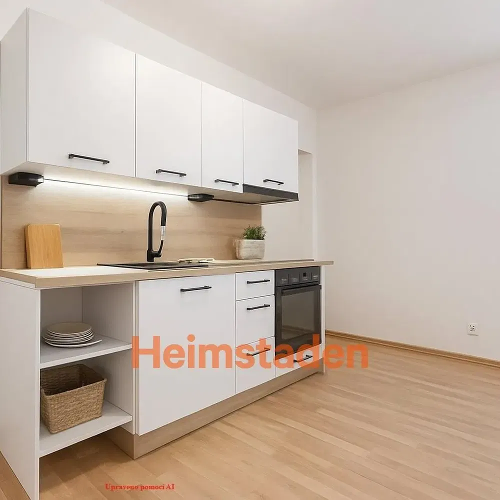 Kitchen; kitchen appliances, wood floor, natural light, modern style