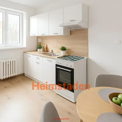 Кухиња; кухињски апарати, дрвени под, природно светло, модерни стил