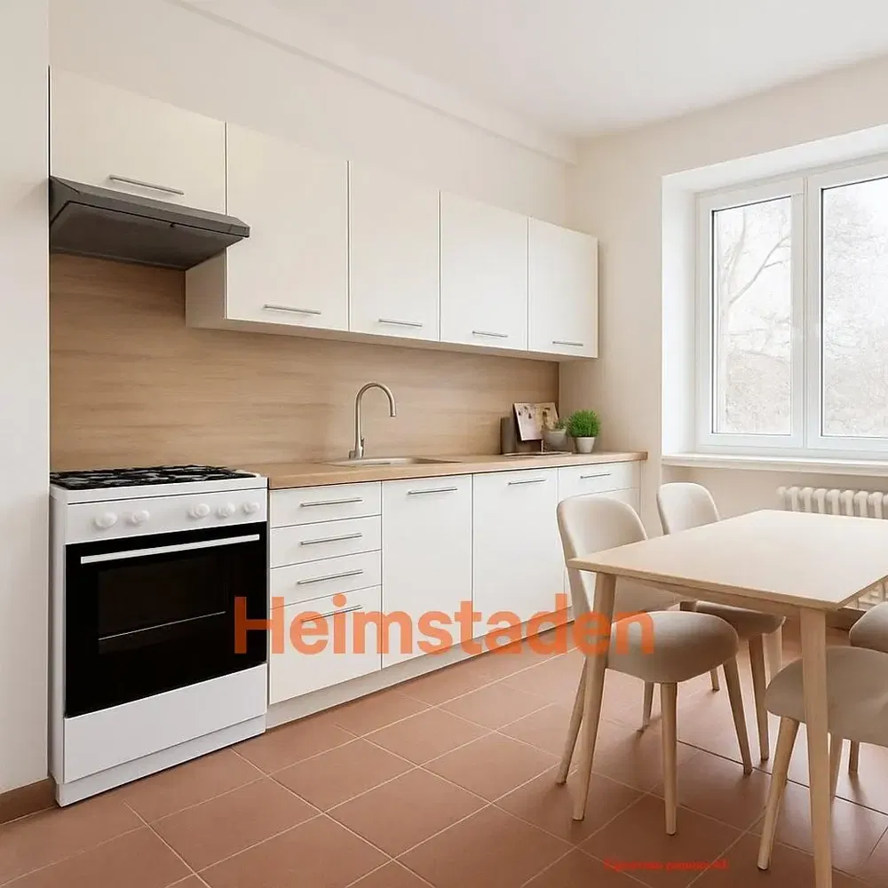 Cuisine; électroménager, parquet, lumière naturelle, style moderne