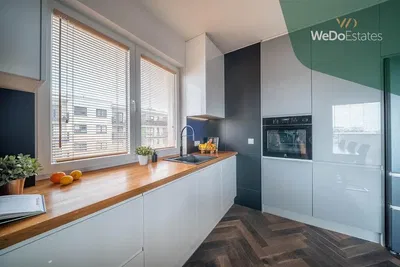 Kuchyně; kuchyňské spotřebiče, dlažba, přirozené světlo, moderní styl