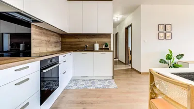 Cuisine; électroménager, parquet, lumière naturelle, style moderne