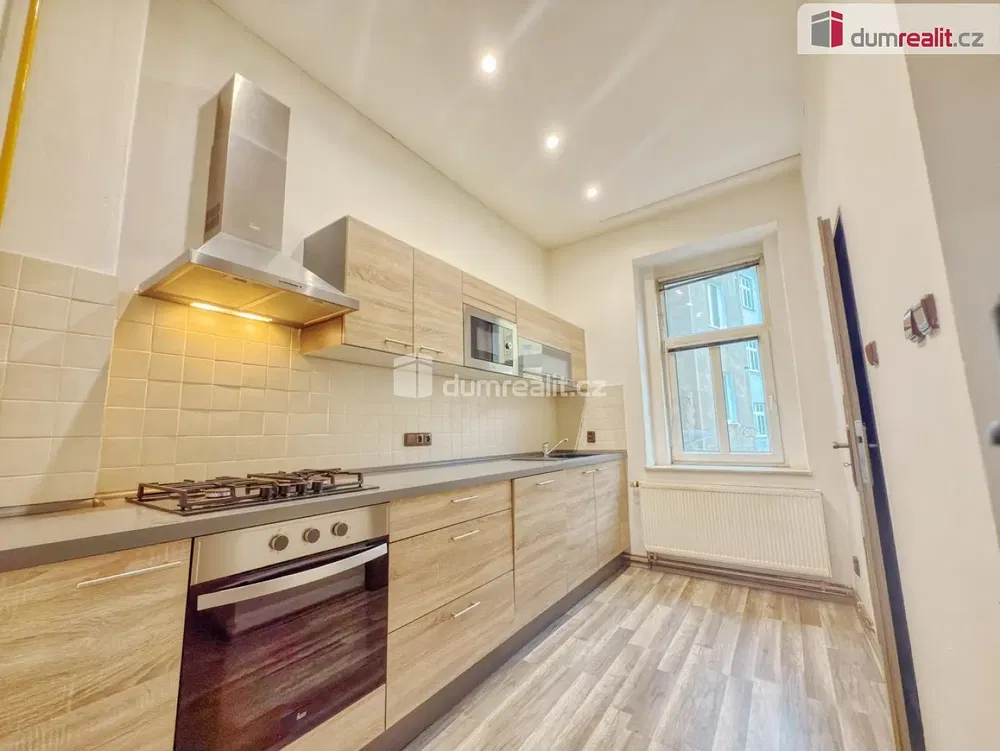 Kitchen; kitchen appliances, wood floor, natural light, modern style