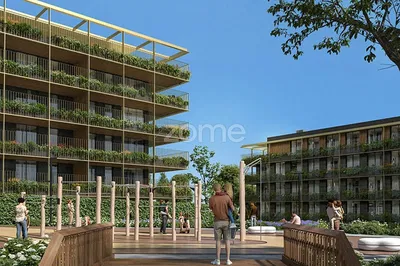 Küche; küchengeräte, holzboden, tageslicht, moderner stil