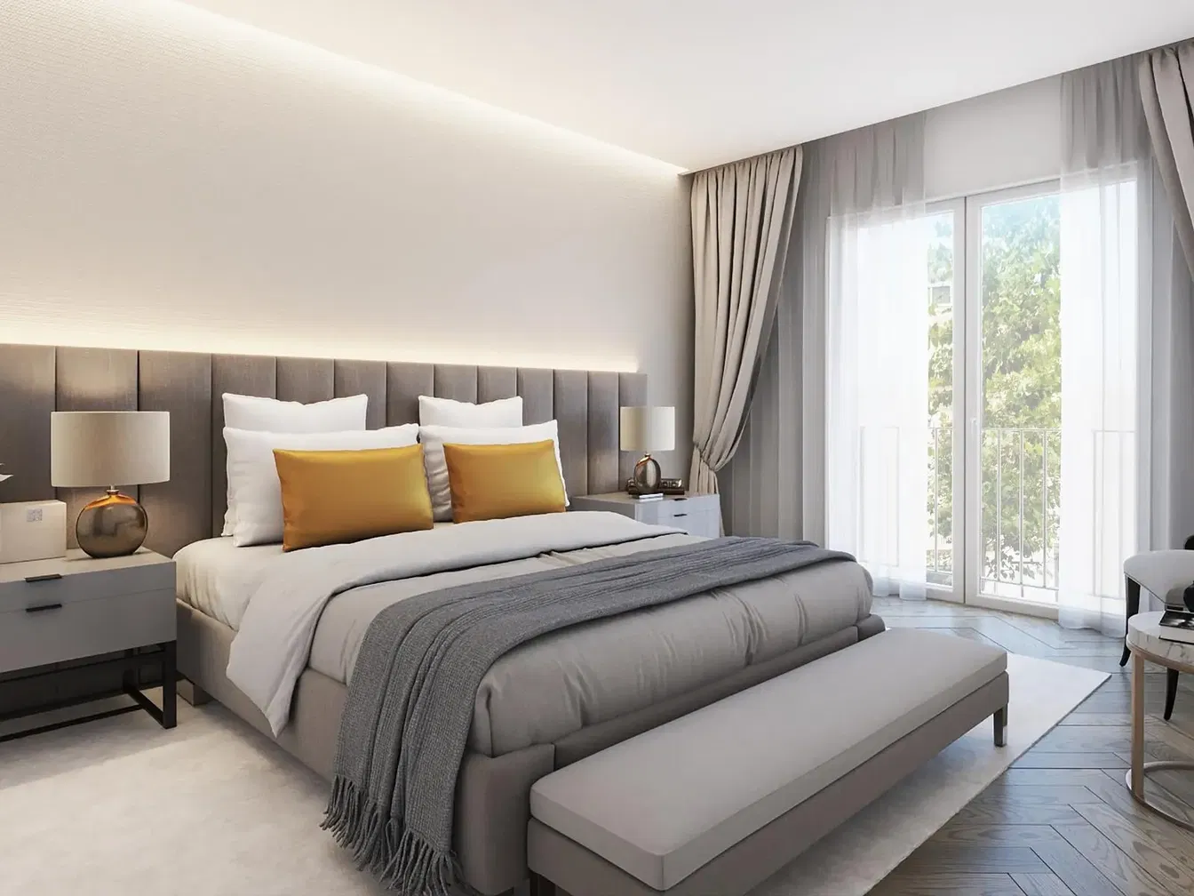 Wohnzimmer; holzboden, tageslicht, moderner stil