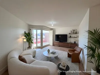 Küche; küchengeräte, holzboden, tageslicht, moderner stil