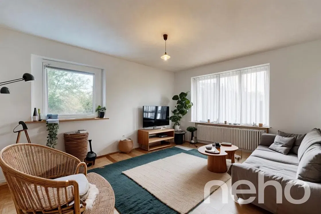 Kitchen; kitchen appliances, wood floor, natural light, modern style
