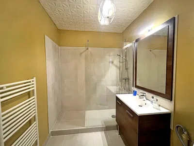 Kitchen; kitchen appliances, wood floor, natural light, modern style