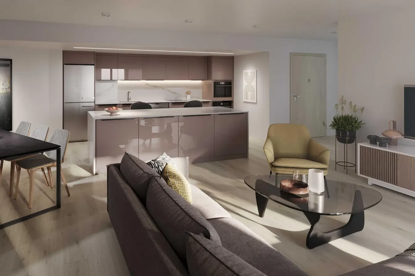 Kuhinja; kuhinjski aparati, pločice, prirodno svjetlo, moderni stil