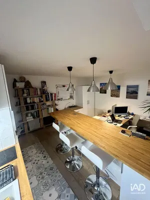 Keuken; keukenapparatuur, houten vloer, natuurlijk licht, moderne stijl