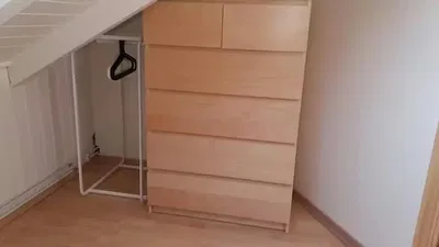 Kitchen; kitchen appliances, wood floor, natural light, modern style