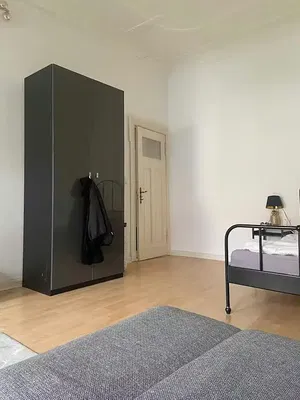 Kitchen; kitchen appliances, wood floor, natural light, modern style