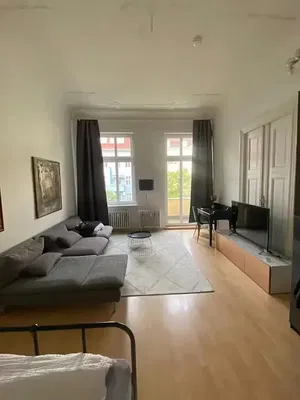 Kitchen; kitchen appliances, wood floor, natural light, modern style