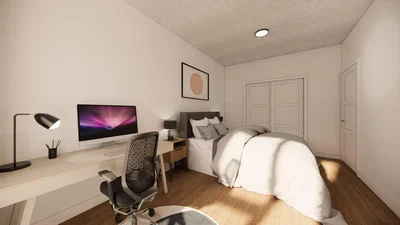 Soggiorno; pavimento in legno, luce naturale, stile moderno