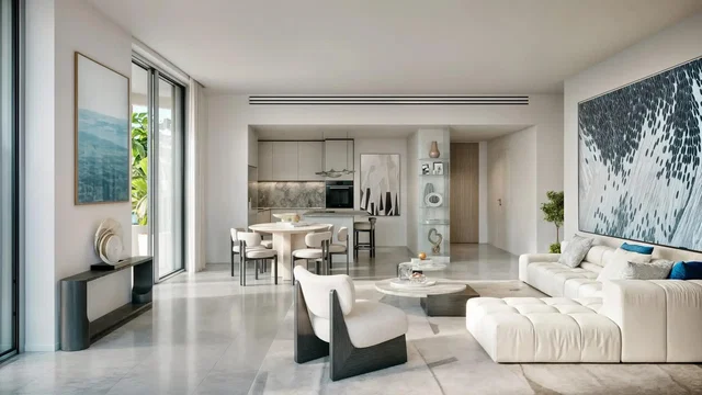 Kitchen; kitchen appliances, wood floor, natural light, modern style