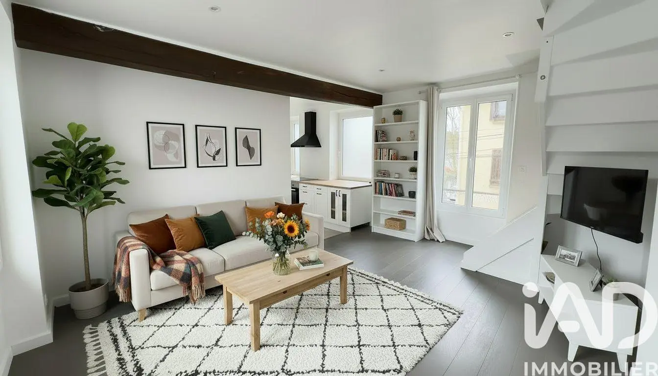 Cuisine; électroménager, parquet, lumière naturelle, style moderne