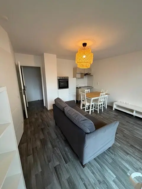 Küche; küchengeräte, holzboden, tageslicht, moderner stil