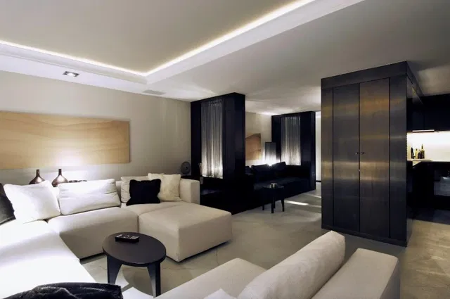 Küche; küchengeräte, holzboden, tageslicht, moderner stil