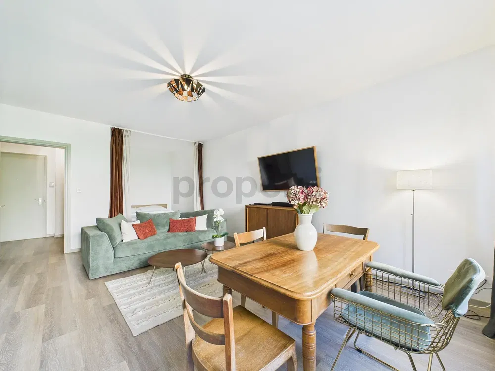 Kitchen; kitchen appliances, wood floor, natural light, modern style