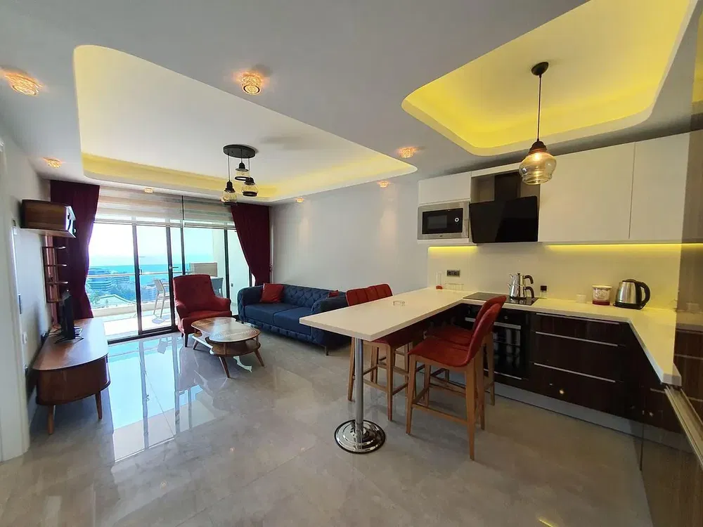 Kitchen; kitchen appliances, wood floor, natural light, modern style