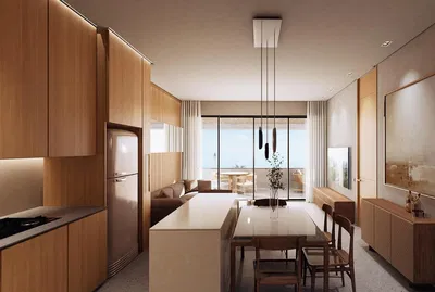 Cuisine; électroménager, parquet, lumière naturelle, style moderne