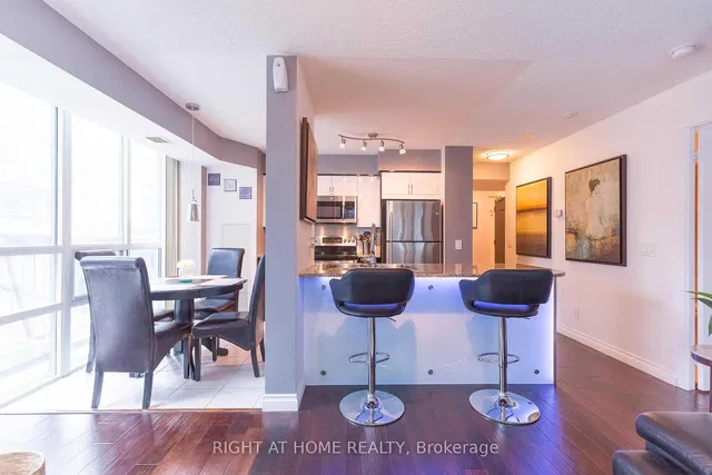 Kitchen; kitchen appliances, wood floor, natural light, modern style