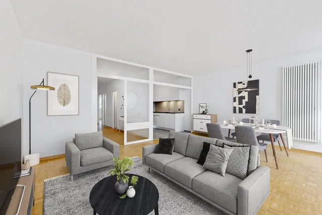 Кухня; кухненски уреди, дървен под, естествена светлина, модерен стил