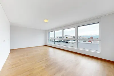 Kuhinja; kuhinjski aparati, drveni pod, prirodno svjetlo, moderni stil