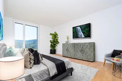 Dnevna soba; drveni pod, prirodno svjetlo, moderni stil