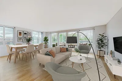 Küche; küchengeräte, holzboden, tageslicht, moderner stil